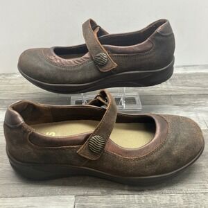 SAS Walk Easy Brown Nubuck Leather Mary Jane Shoes Womens 8 N Made in USA